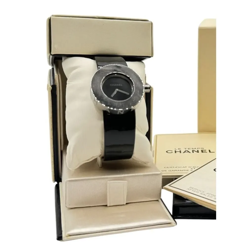Chanel La Ronde Black Patent Leather Watch H0579 – Stainless Steel – 29mm